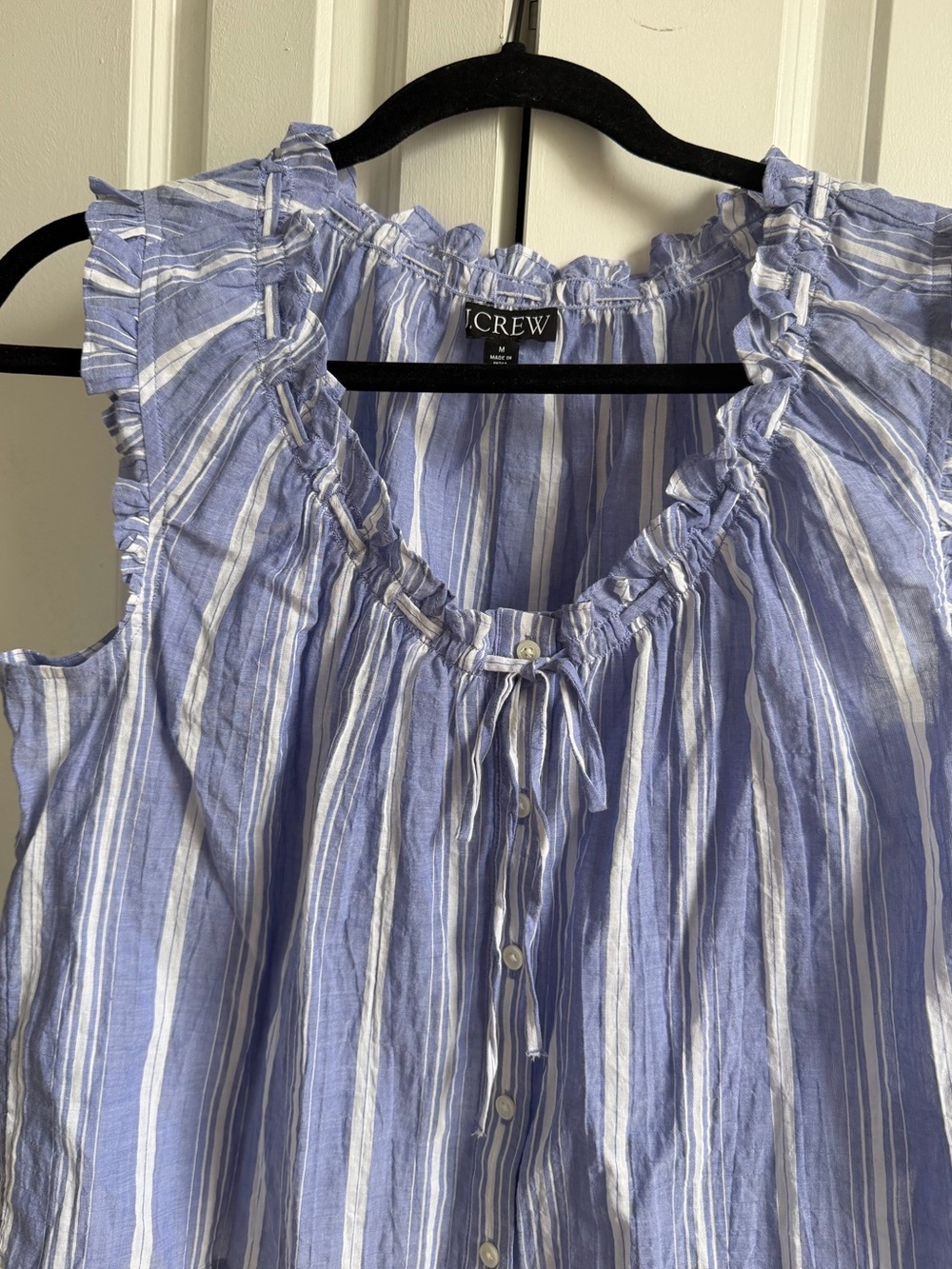 JCrew Ruffle Print Button Up Top - Picture 4 of 5